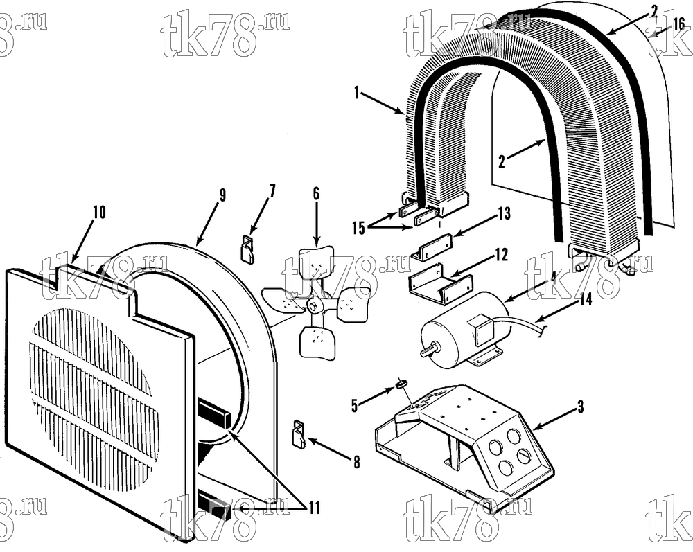 Каталог запчастей для Thermo King  CONDENSER COIL & MOTOR GROUP