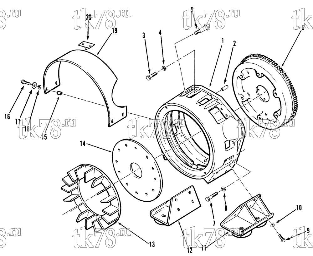 Каталог запчастей для Thermo King CG-II M8A & M8B GENERATOR COUPLING & FLYWHEEL HOUSING