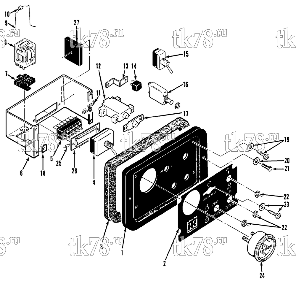 Каталог запчастей для Thermo King SB-III 50 TC Tesco w/se 2.2 Engine SWITCH PANEL ASSEMBLY