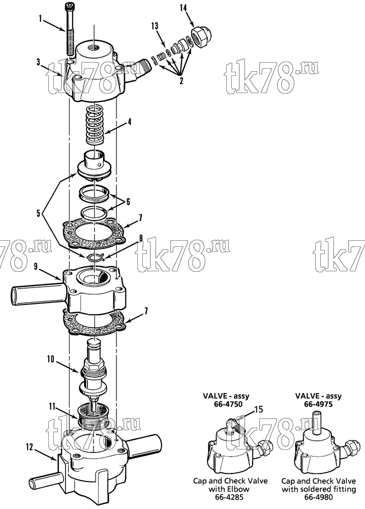 Каталог запчастей для Thermo King Super-II 30 SR w/di 2.2 Engine 3-WAY VALVE ASSEMBLY