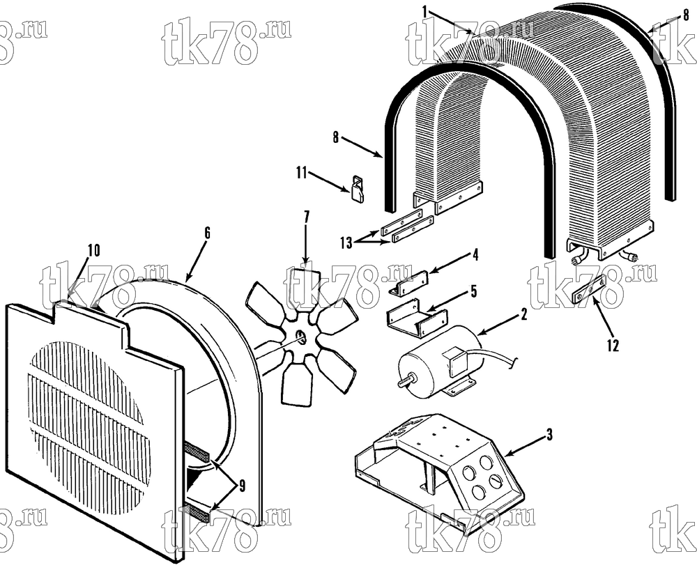 Каталог запчастей для Thermo King  CONDENSER COIL MOUNTING