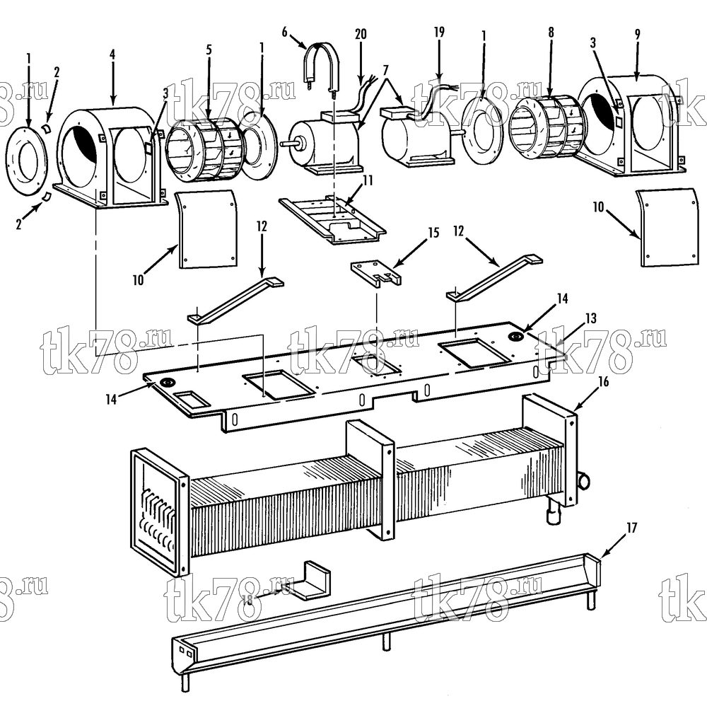 Каталог запчастей для Thermo King  EVAPORATOR COIL & BLOWER GROUP