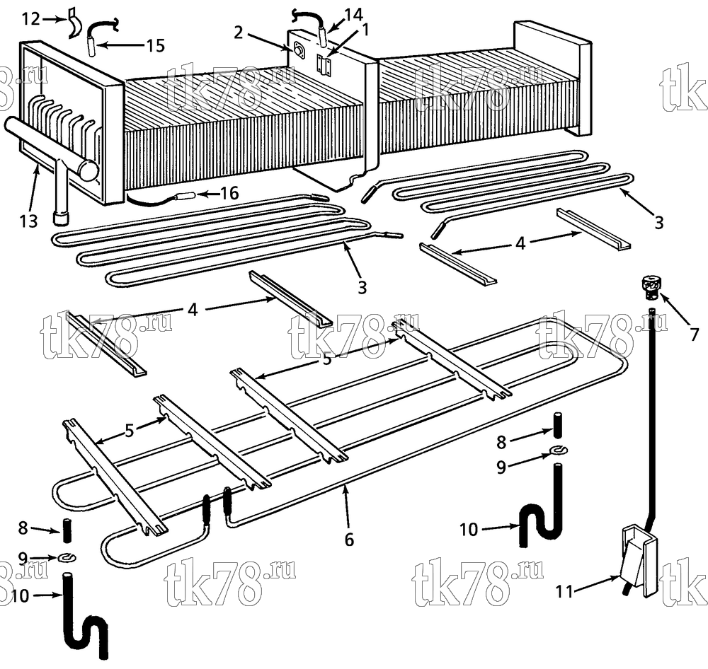 Каталог запчастей для Thermo King CF-II M14A DEFROST GROUP - SENSOR BRACKET
