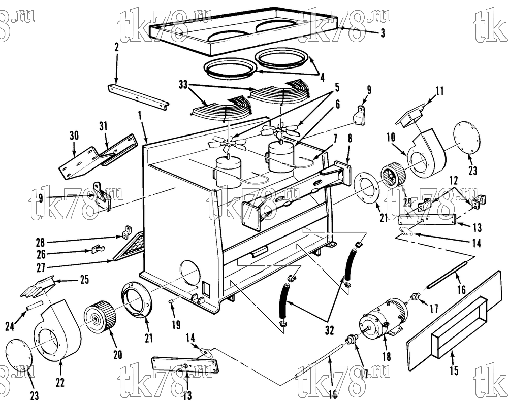 Каталог запчастей для Thermo King  STRUCTURAL COMPONENTS - MOTORS & FANS