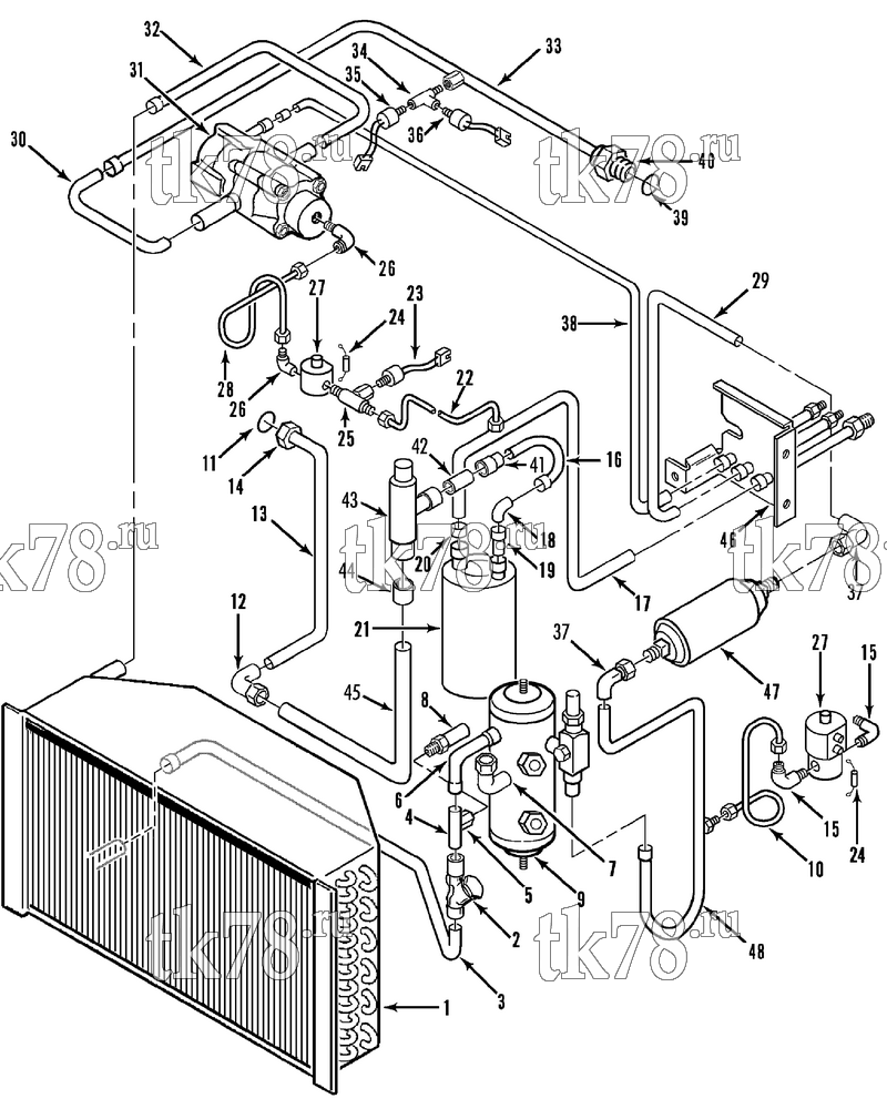 Каталог запчастей для Thermo King CBci, CBci2 & CB REFRIGERATION - CONDENSER (10s, Before 6/91)