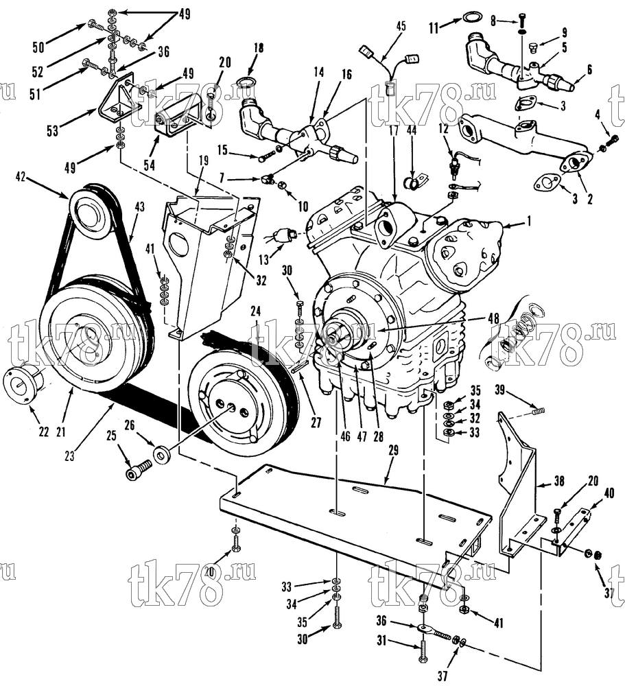 Каталог запчастей для Thermo King  COMPRESSOR GROUP - X430 (KIT 712760)