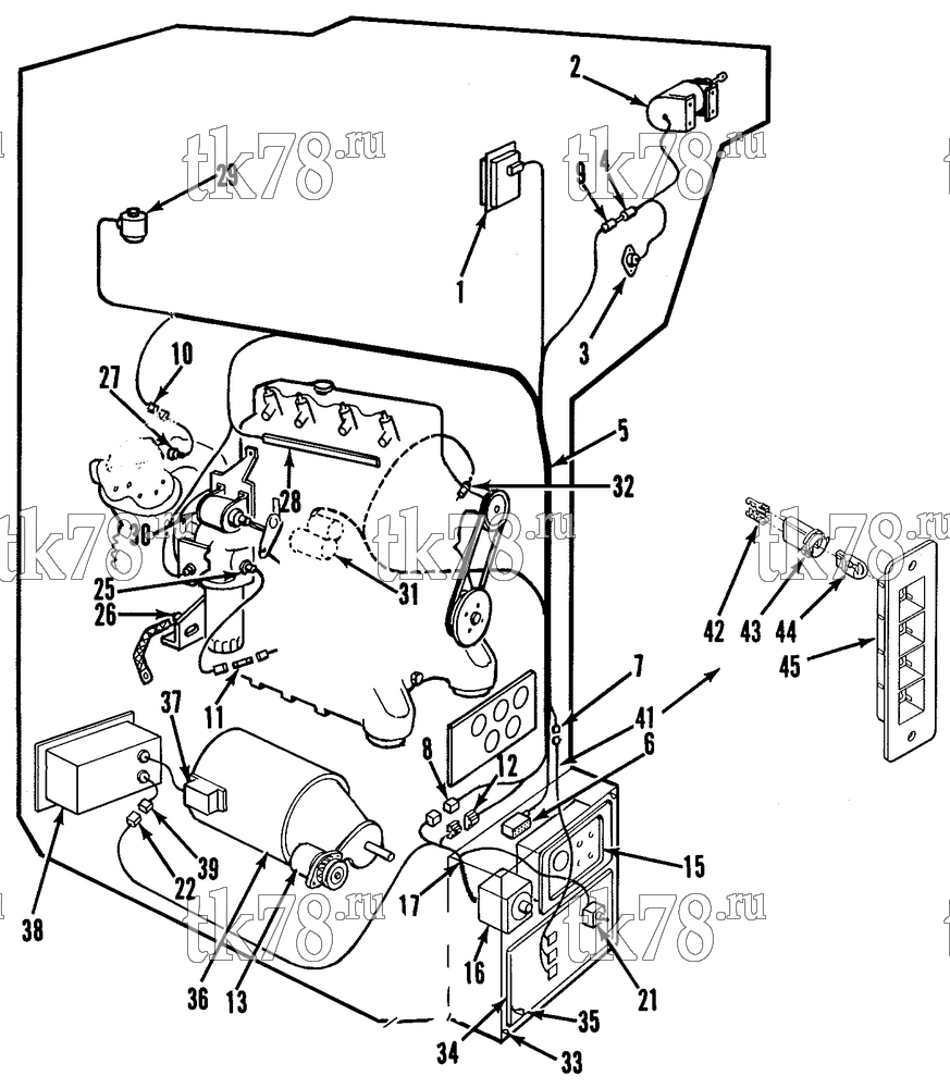 Каталог запчастей для Thermo King Sentry MAX w/di 2.2 Engine ELECTRICAL COMPONENTS (SENTRY 50)