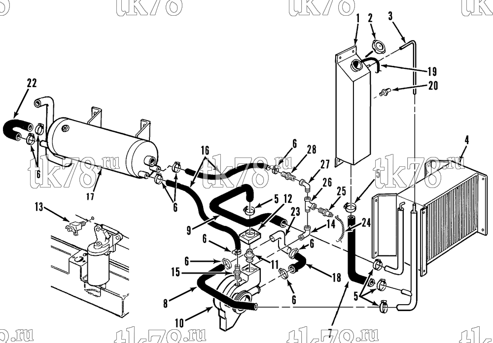 Каталог запчастей для Thermo King  ENGINE COOLING SYSTEM