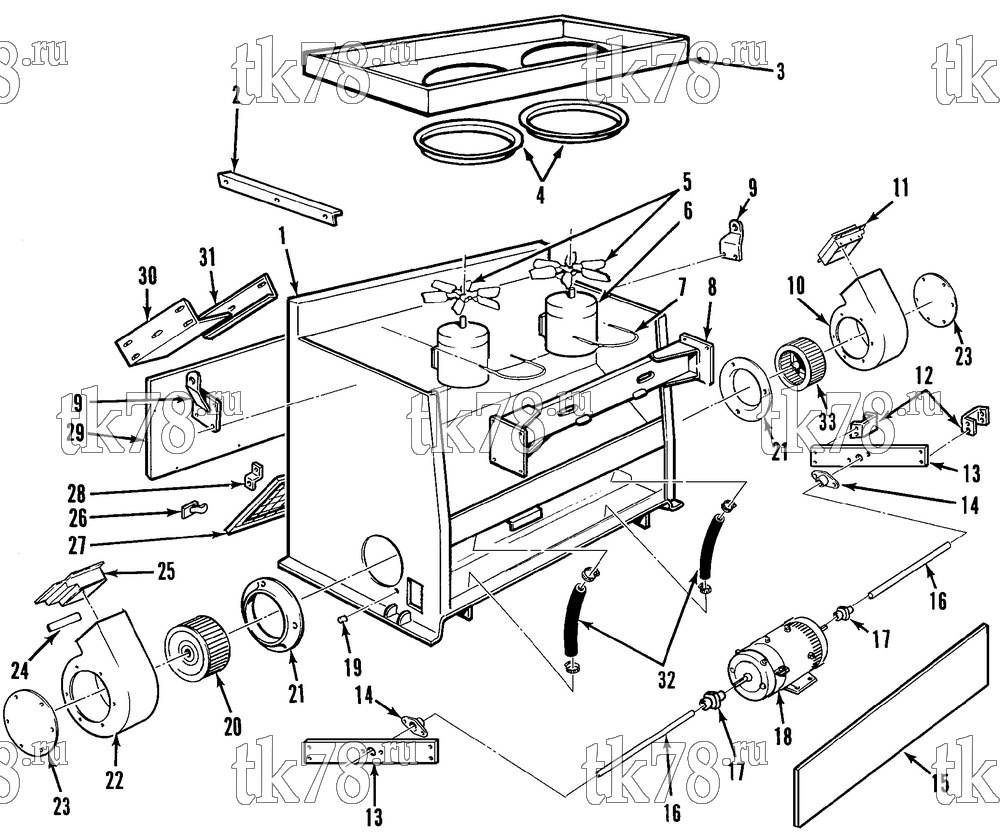 Каталог запчастей для Thermo King  STRUCTURAL COMPONENTS - MOTORS & FANS