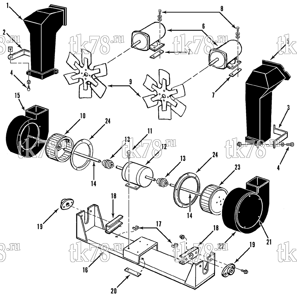 Каталог запчастей для Thermo King  MOTORS, BLOWERS & FAN GROUP
