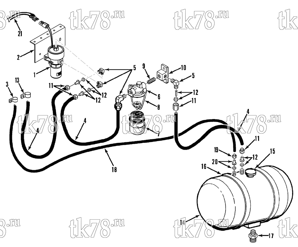 Каталог запчастей для Thermo King KD-II & KD-II MAX FUEL TANK & PUMP GROUP