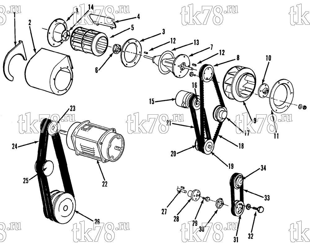 Каталог запчастей для Thermo King  FANS & BELTS GROUP (SB-II 50 EMEIA)