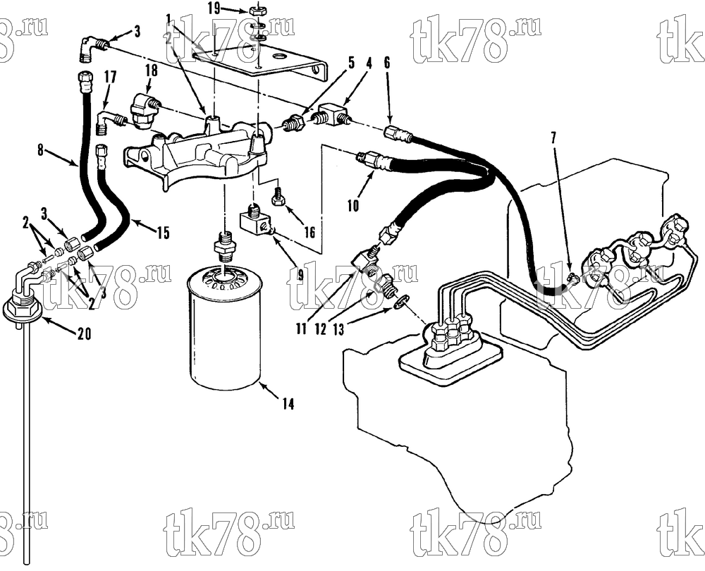 Каталог запчастей для Thermo King RD-I TC FUEL FILTER & HOSES