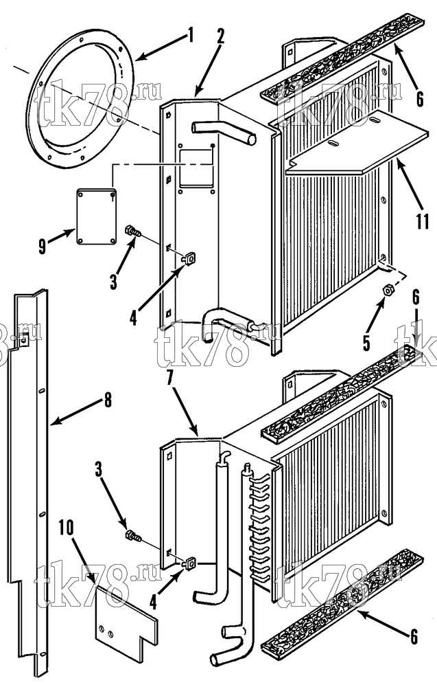Каталог запчастей для Thermo King McTRL-I 30 & 30 TC CONDENSER & RADIATOR MOUNTING