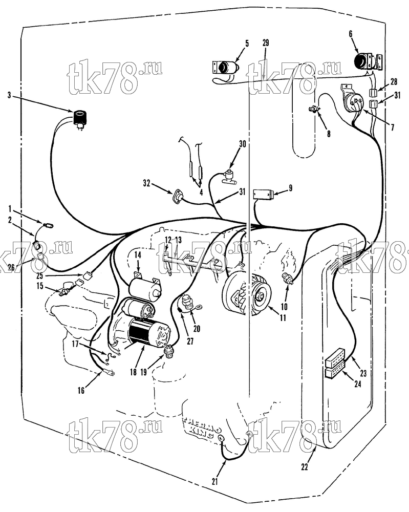 Каталог запчастей для Thermo King Super-II MAX w/di 2.2 Engine ELECTRICAL COMPONENTS (SUPER-II 30 TC)