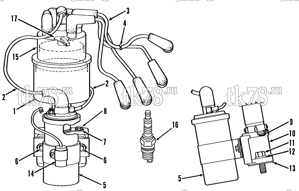 Каталог запчастей для Thermo King  DISTRIBUTOR & SPARK PLUG GROUP