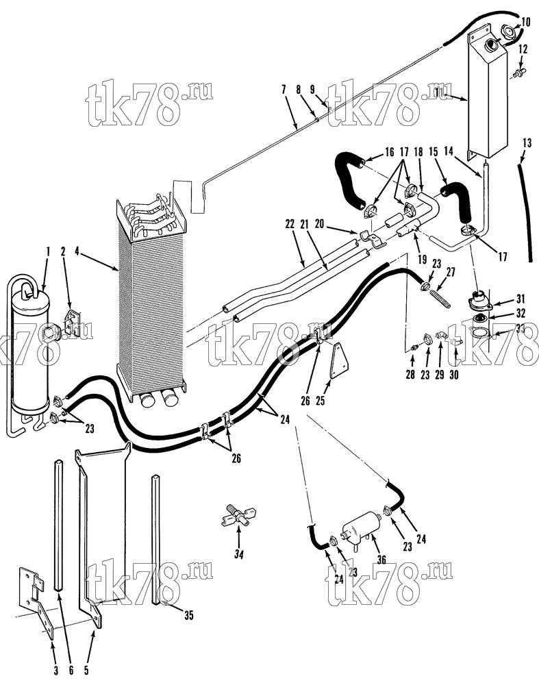 Каталог запчастей для Thermo King Super-II ThermoFresh w/di 2.2 Engine COOLING SYSTEM