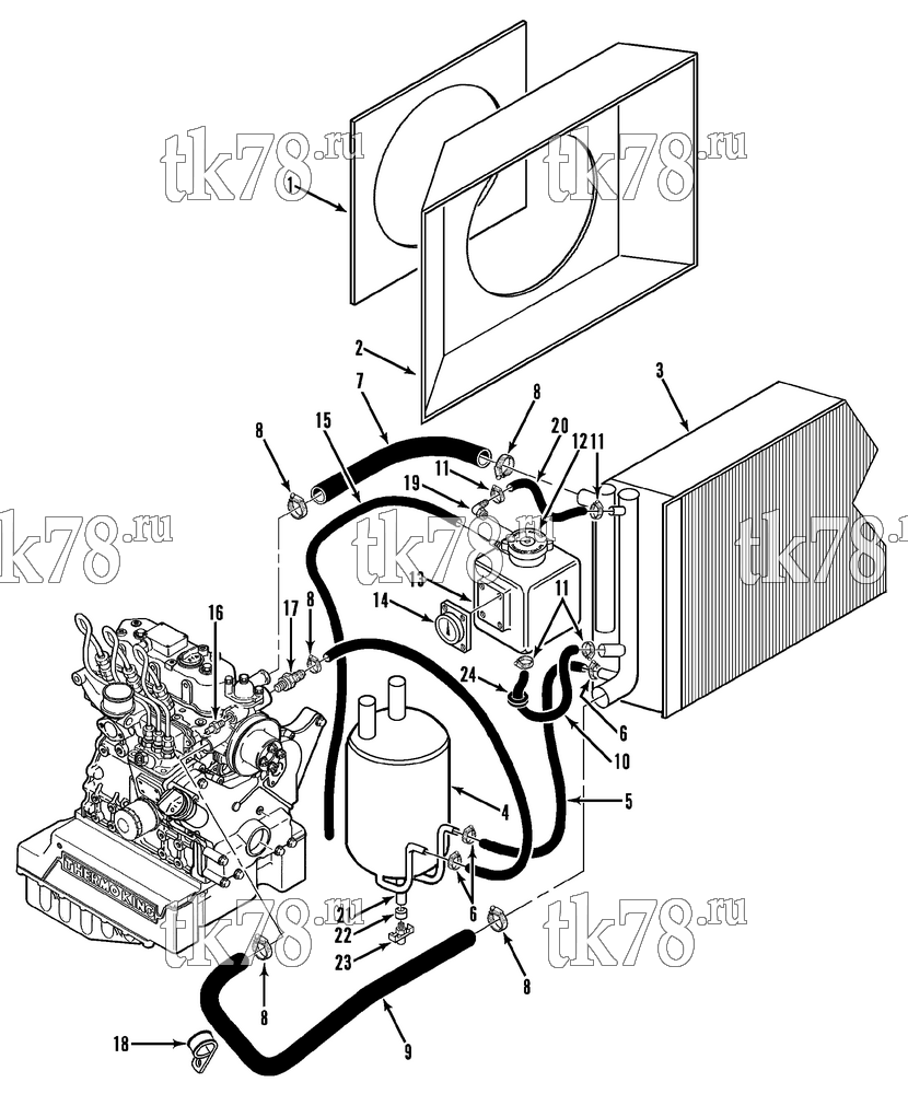 Каталог запчастей для Thermo King  ENGINE COOLING SYSTEM (Before 9/94)