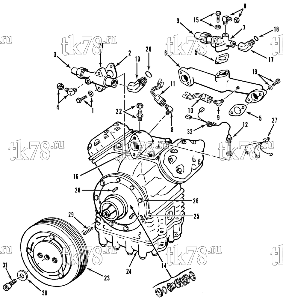 Каталог запчастей для Thermo King  COMPRESSOR GROUP (KIT 713220)
