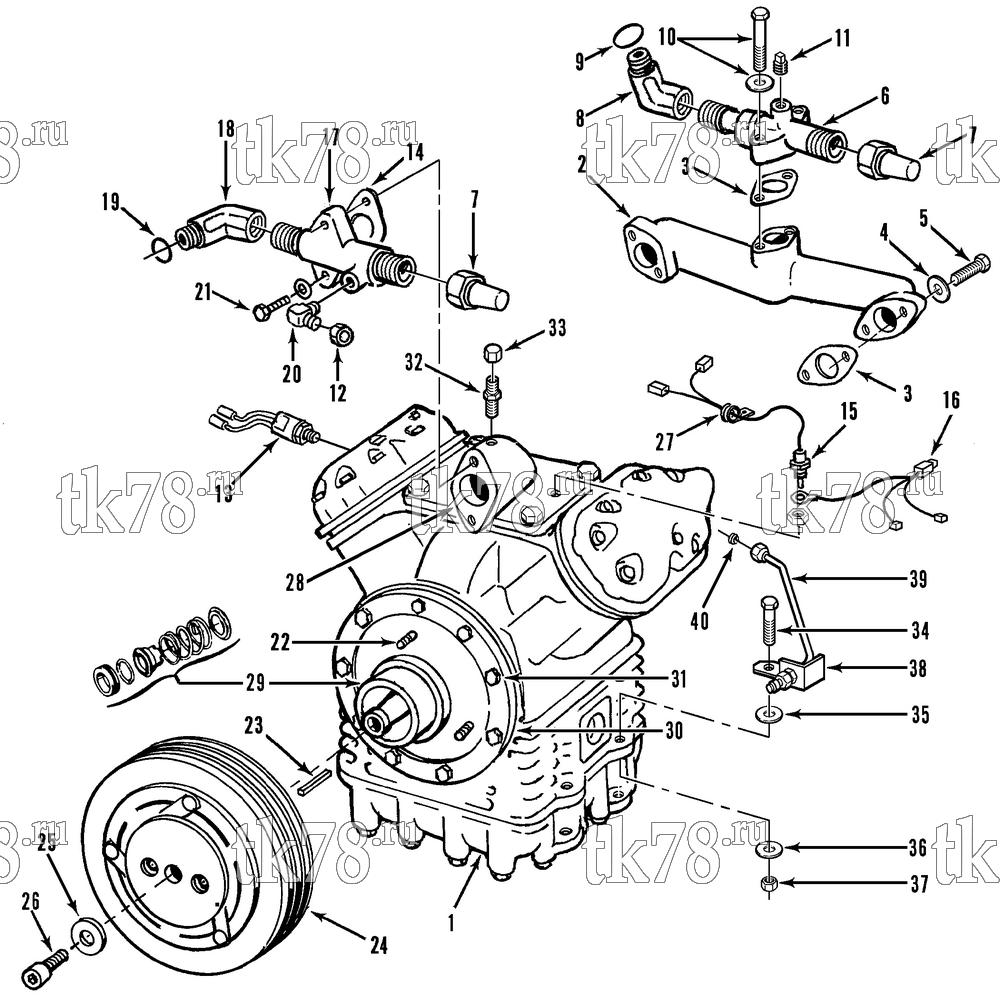 Каталог запчастей для Thermo King  COMPRESSOR GROUP - X426 (5926C16G08, KIT 712863)