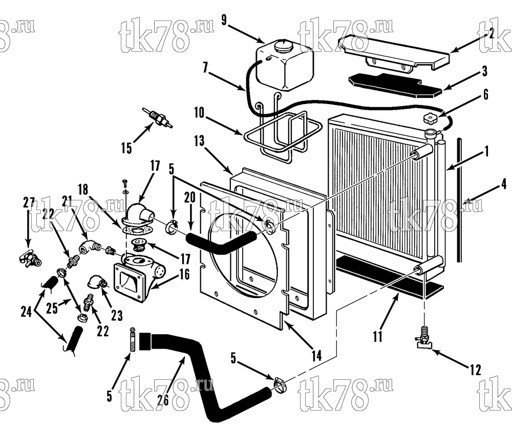 Каталог запчастей для Thermo King  ENGINE COOLING SYSTEM