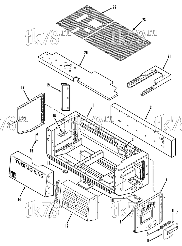 Каталог запчастей для Thermo King JD-I STRUCTURAL COMPONENTS - CONDENSER