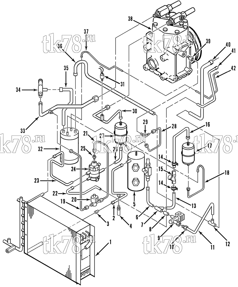 Каталог запчастей для Thermo King JD-I REFRIGERATION - CONDENSER (Before 6/91)