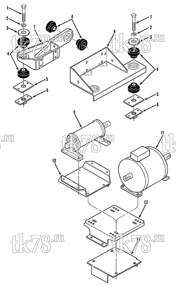 Каталог запчастей для Thermo King JD-I ENGINE, MOTOR, JACKSHAFT MOUNTING