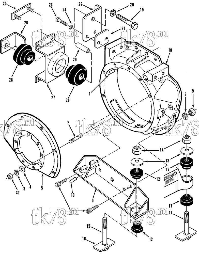 Каталог запчастей для Thermo King  ENGINE & COMPRESSOR GROUP (SOFT MOUNT, EMEIA)