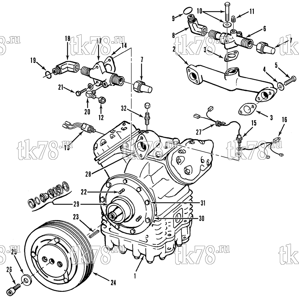 Каталог запчастей для Thermo King T3-M8A COMPRESSOR GROUP - X426 (5926C13G06, KIT 712230)