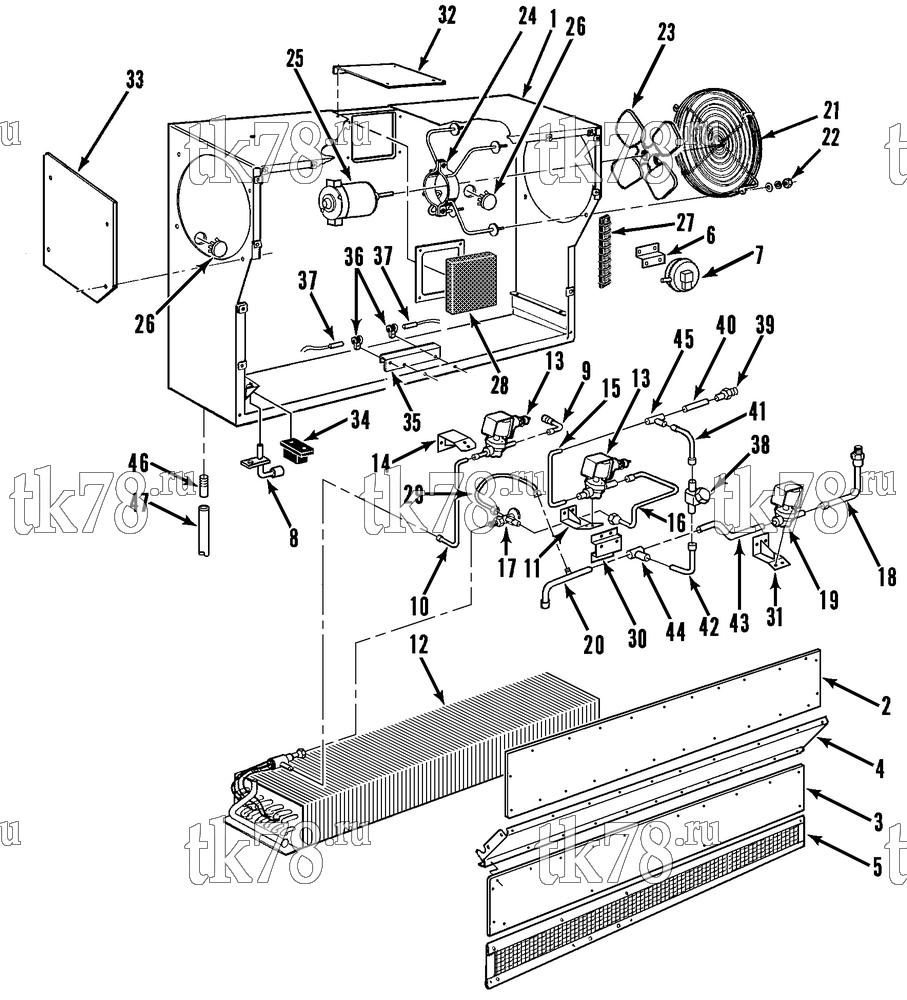 Каталог запчастей для Thermo King McTRL-I 30 & 30 TC EVAPORATOR EW