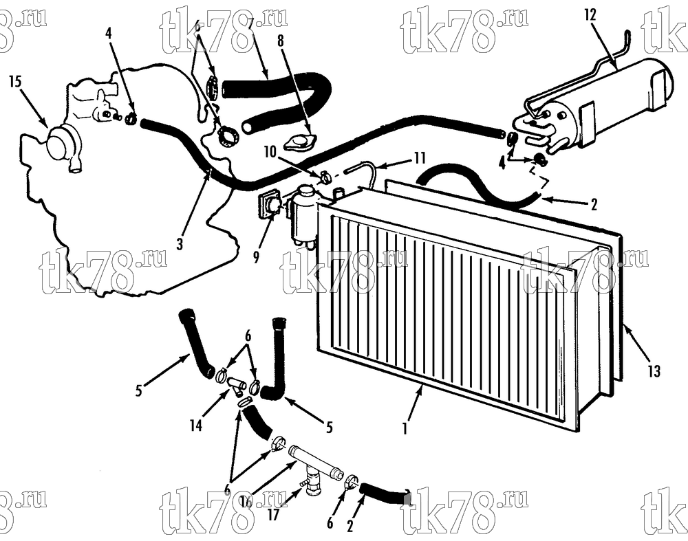 Каталог запчастей для Thermo King  ENGINE COOLING GROUP