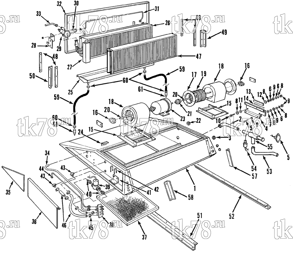 Каталог запчастей для Thermo King NSD-I EVAPORATOR ASSEMBLY (1004 R22)