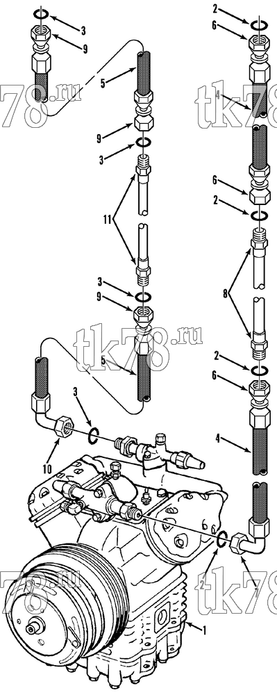 Каталог запчастей для Thermo King NSD-I HOSE KIT (710512, R12)