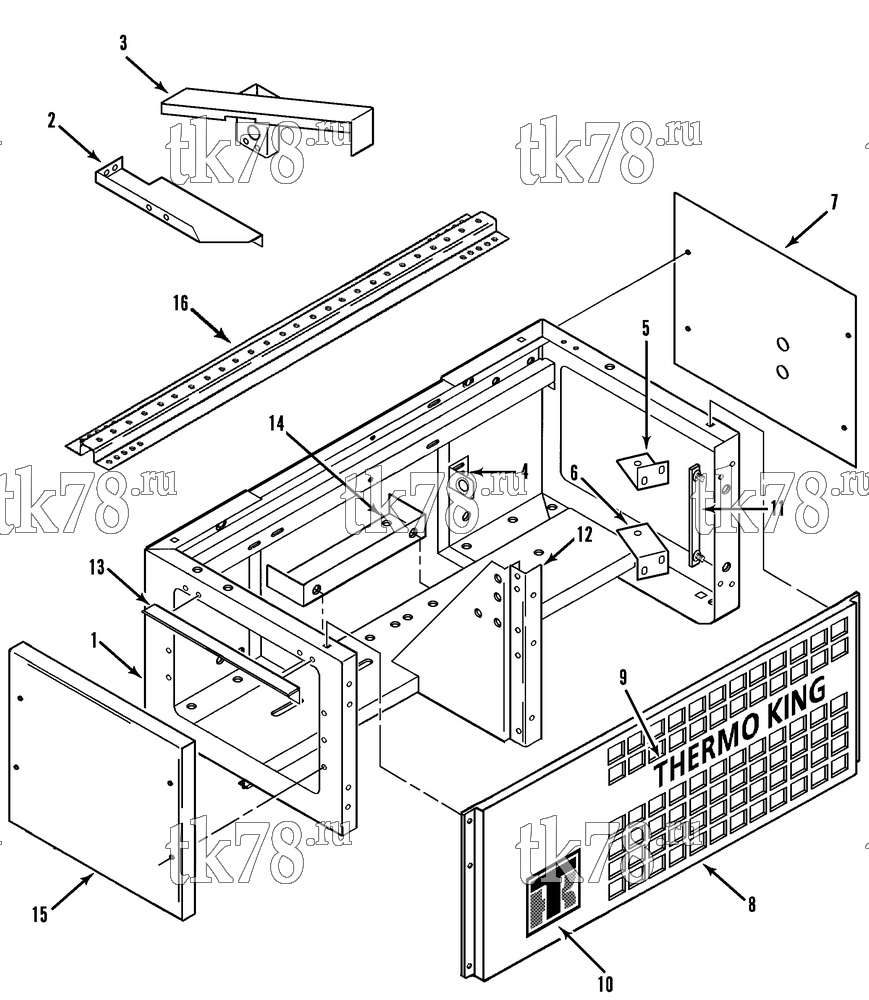 Каталог запчастей для Thermo King CBci, CBci2 & CB STRUCTURAL CONDENSER - UNDERMOUNT