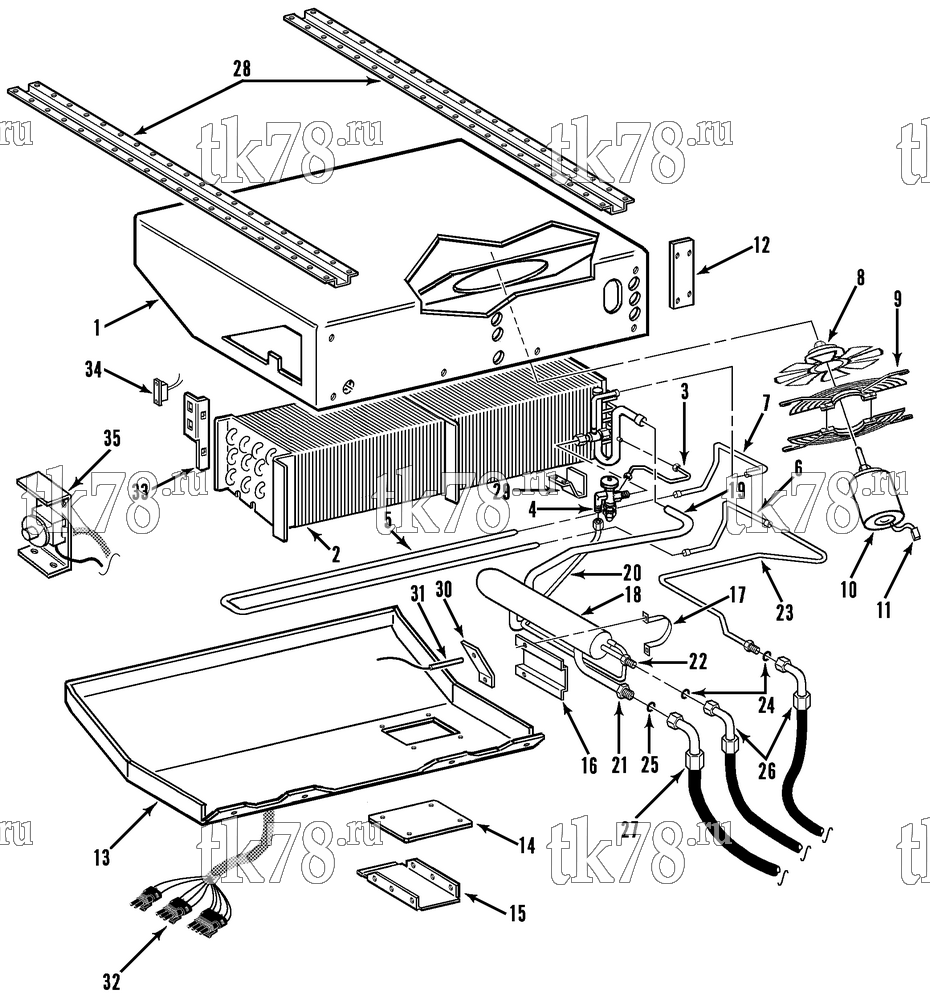 Каталог запчастей для Thermo King CBci, CBci2 & CB EVAPORATOR COMPONENTS (CEILING MOUNT)