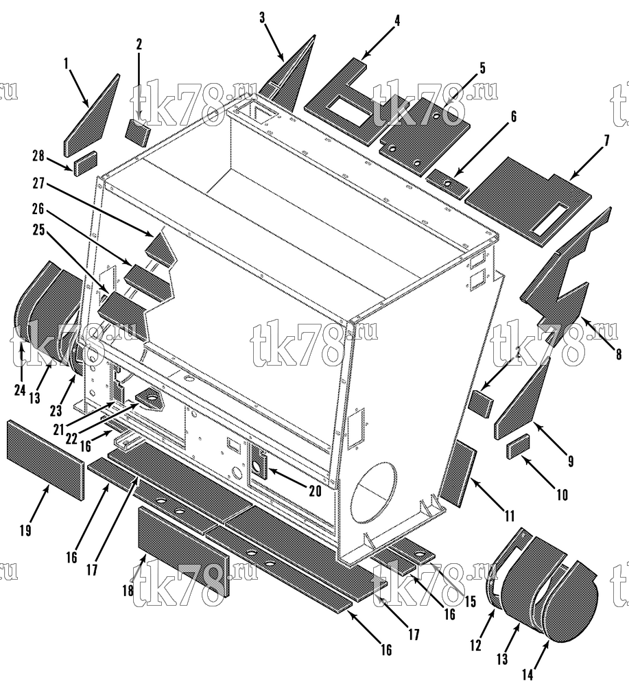 Каталог запчастей для Thermo King V7-M1, M2, M3, M4, M5, M6 & DH7 M1, M2 INSULATION GROUP