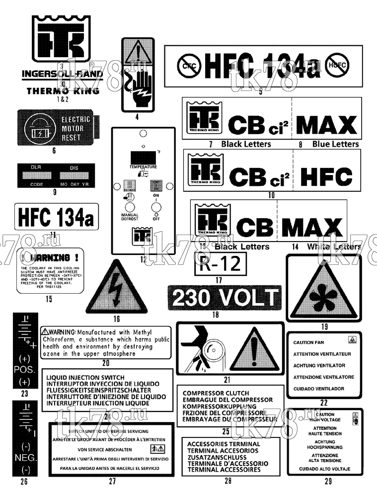 Каталог запчастей для Thermo King CBci, CBci2 & CB NAMEPLATES