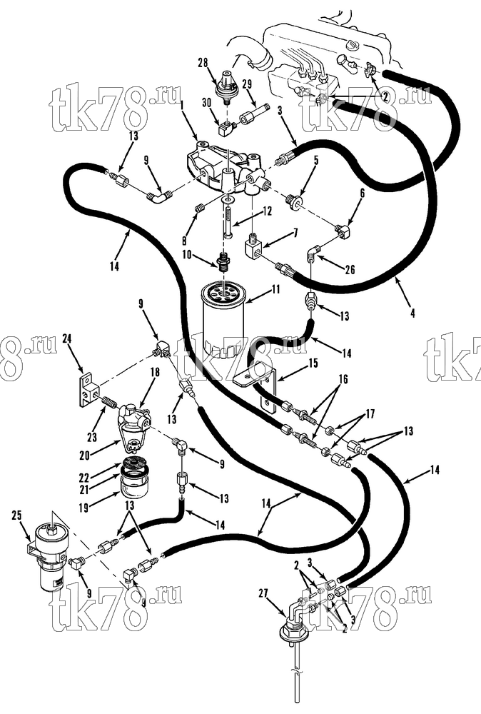 Каталог запчастей для Thermo King  FUEL FILTERS, HOSES & PUMP