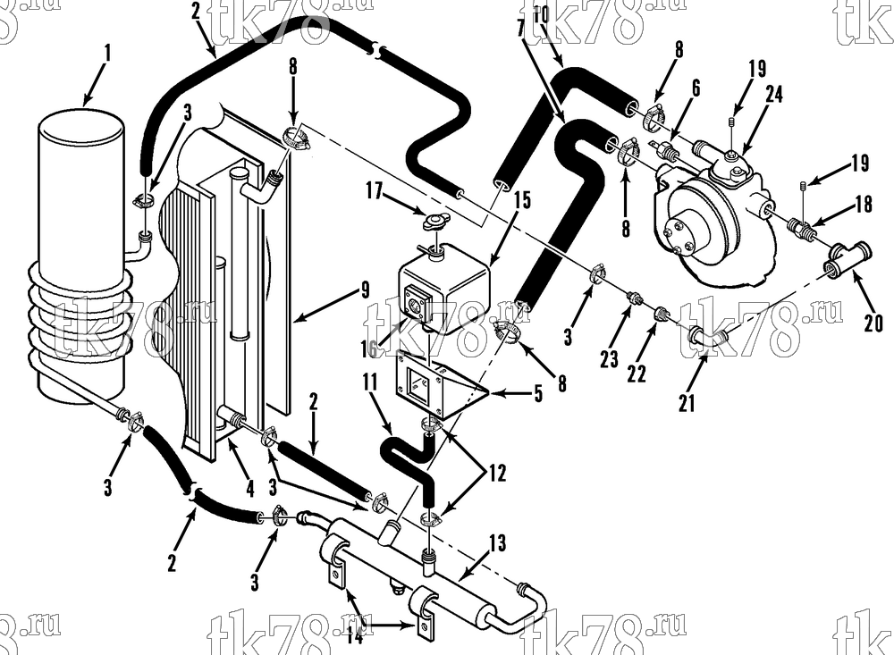 Каталог запчастей для Thermo King  ENGINE COOLING SYSTEM