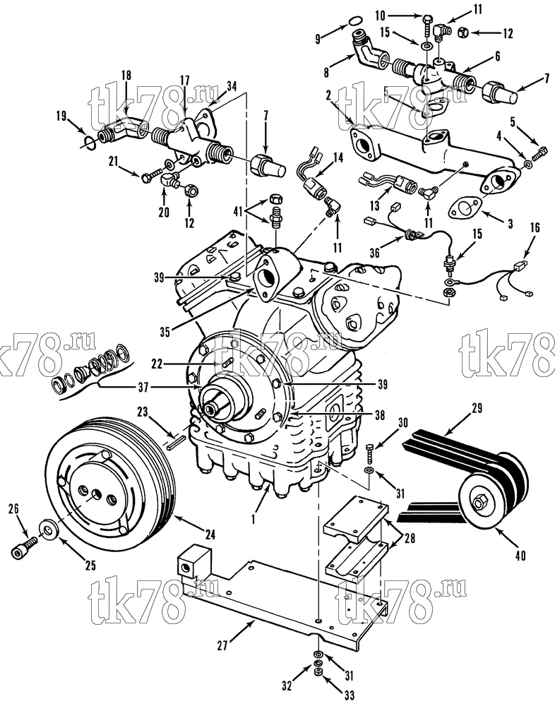 Каталог запчастей для Thermo King Compressor Kits for Transit Bus Air Conditioning COMPRESSOR GROUP (KIT 713354)