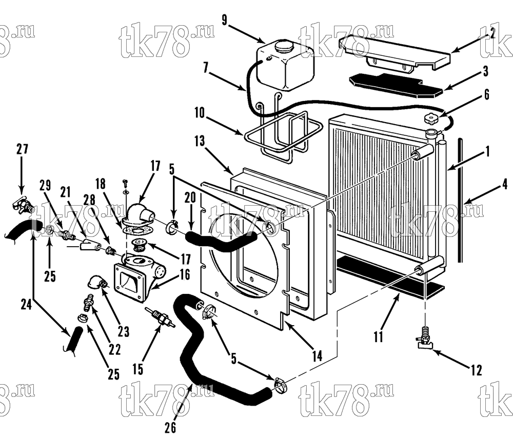 Каталог запчастей для Thermo King CG-II M8A & M8B ENGINE COOLING SYSTEM