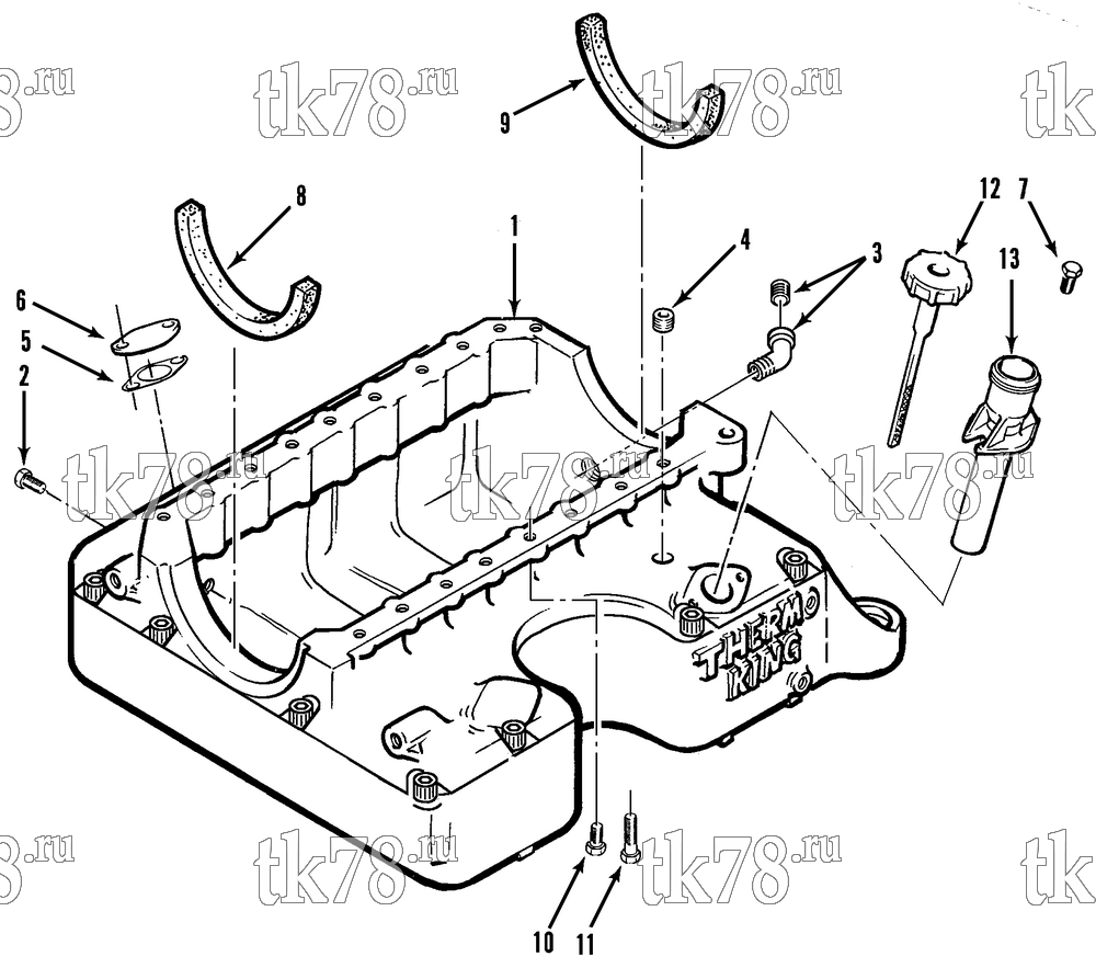 Каталог запчастей для Thermo King CG-II M20 OIL PAN GROUP