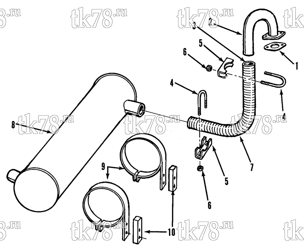 Каталог запчастей для Thermo King CG-II M8A & M8B EXHAUST GROUP