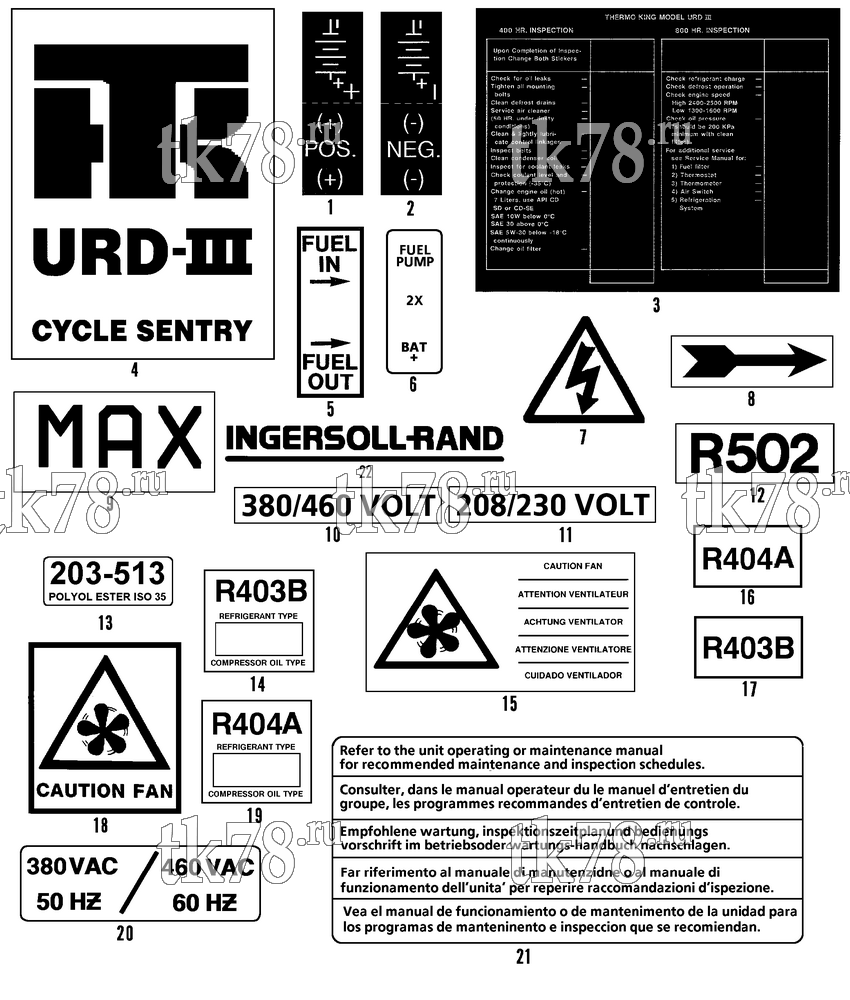 Каталог запчастей для Thermo King  NAMEPLATES