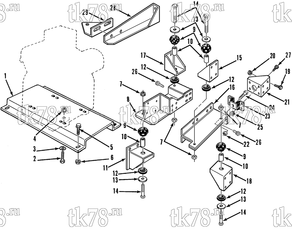 Каталог запчастей для Thermo King  ENGINE & COMPRESSOR MOUNTING