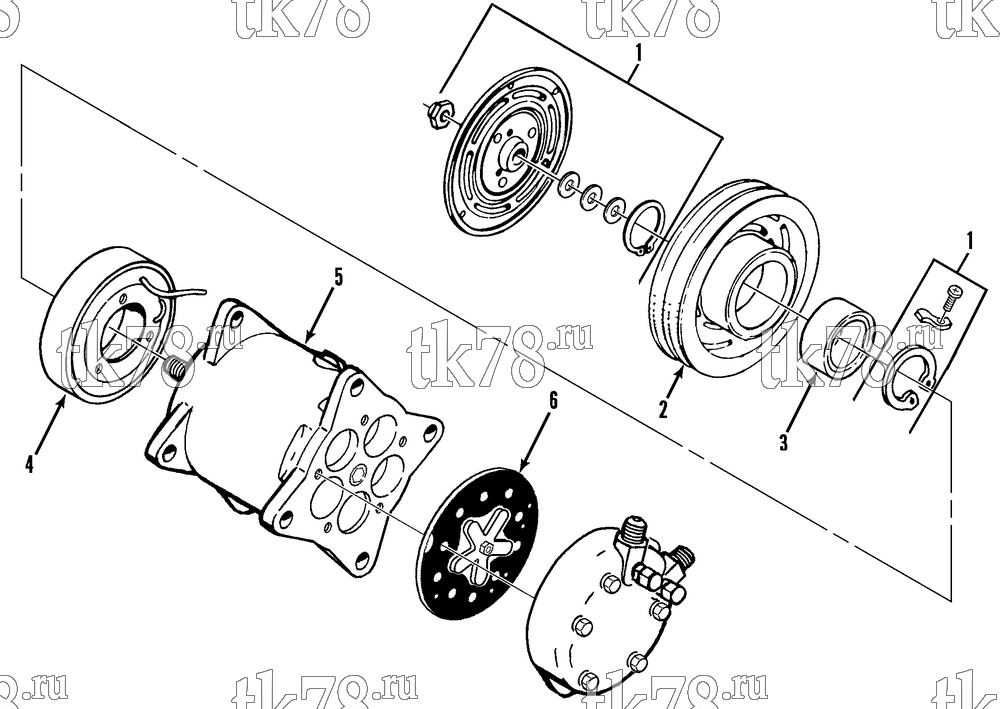 Каталог запчастей для Thermo King CBci2 & STBci2 EMEIA COMPRESSOR & CLUTCH (SANDEN)