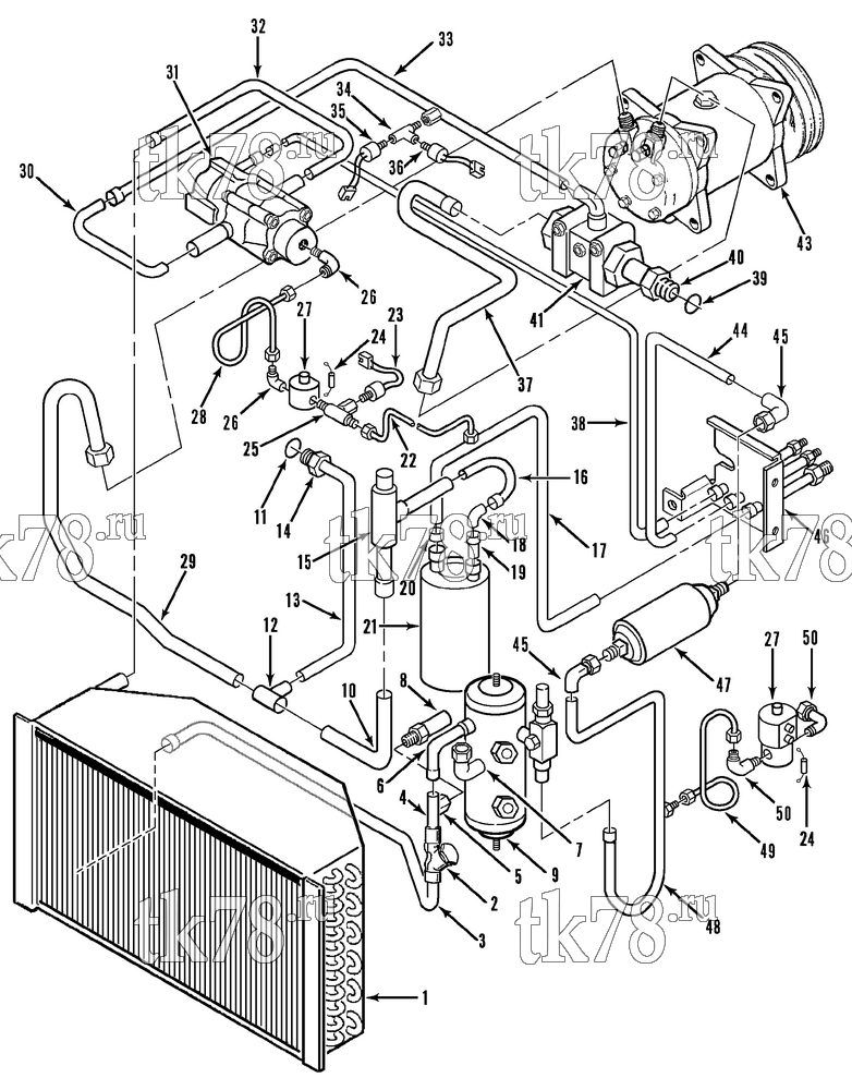 Каталог запчастей для Thermo King CBci2 & CB MAX REFRIGERATION - CONDENSER (20s, Before 6/91)