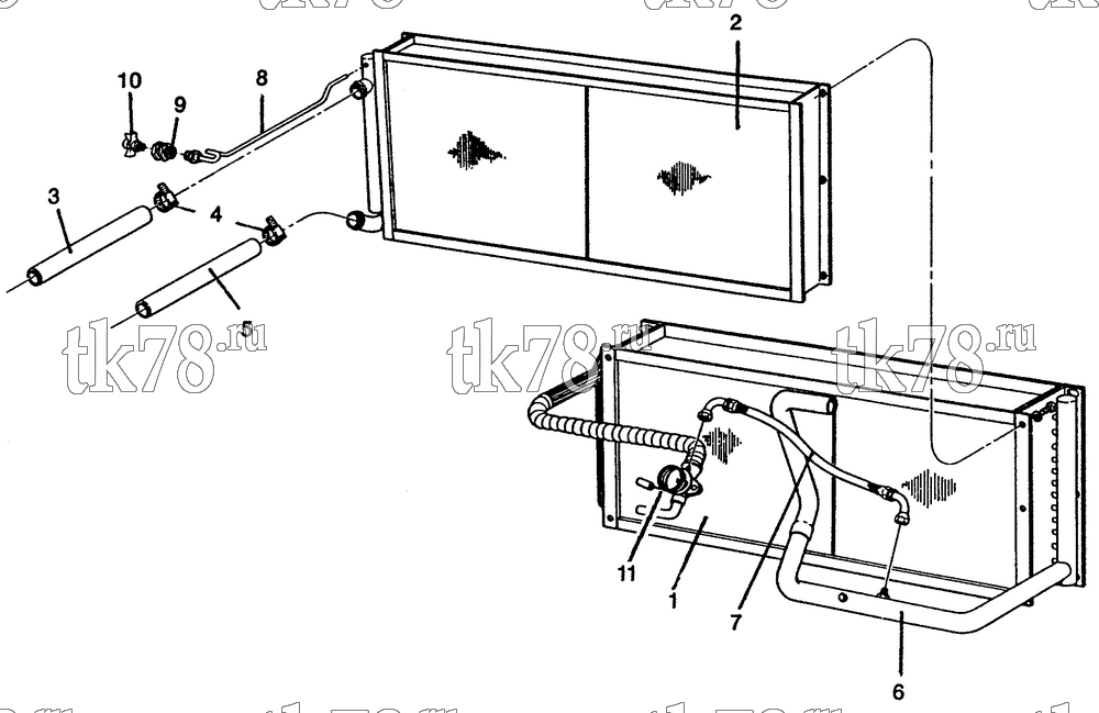 Каталог запчастей для Thermo King HVAC Gillig Self Contained EVAPORATOR/HEATER COIL