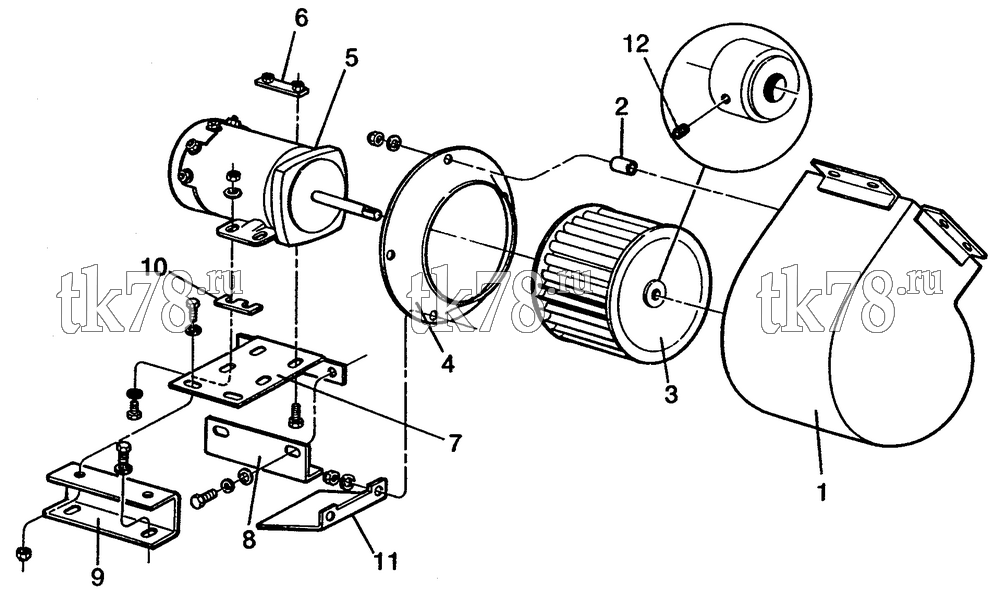 Каталог запчастей для Thermo King HVAC Gillig Self Contained EVAPORATOR FANS